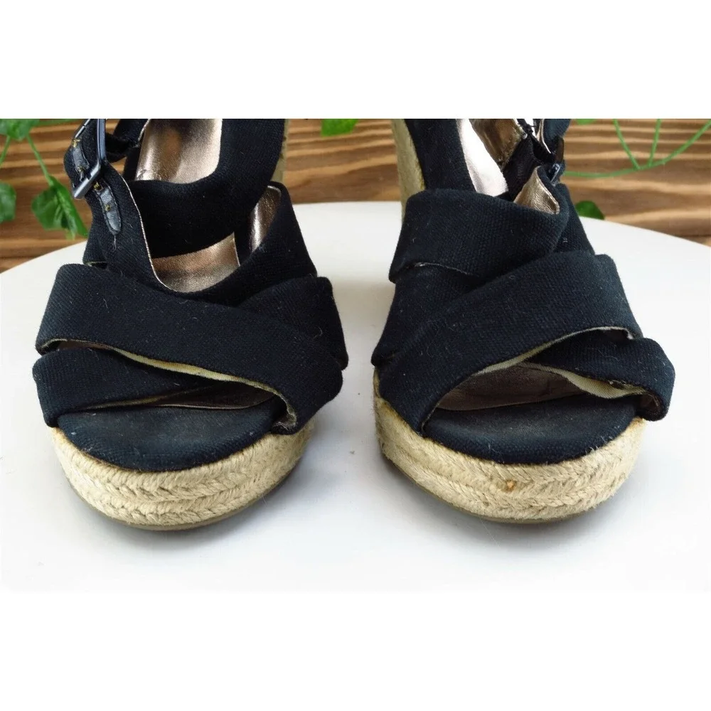 Banana Republic Sz 8.5 M Black Strappy‎ Fabric Women Sandals